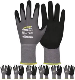MicroFoam Nitrile Coated Safety Work Gloves (6 Pairs, 9/L) MicroFoam Nitrile Coated Safety Work Gloves (6 Pairs, 9/L)