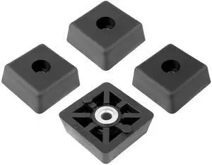 4 Large Black Square Rubber Feet Bumpers w/Metal Insert - .590" H x 1.500" W - Heavy Duty - Perfect for Furniture, Tables, Chairs, Desks, Benches, Sofas, Beds, Chests - Made in USA 4 Large Black Square Rubber Feet Bumpers w/Metal Insert - .590" H x 1.500" W - Heavy Duty - Perfect for Furniture, Tables, Chairs, Desks, Benches, Sofas, Beds, Chests - Made in USA