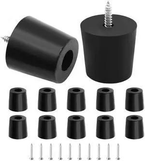 Round Rubber Feet with Stainless Screws, Black, 32x27x30mm, 12Pcs Round Rubber Feet with Stainless Screws, Black, 32x27x30mm, 12Pcs