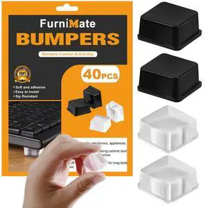 Rubber Feet for Electronics 40PCS Tall Square- Clear+Black Rubber Bumpers Self Adhesive, Adhesive Rubber Feet for Cutting Board, Speakers, Laptop, Appliances 0.78" x 0.38" Rubber Feet for Electronics 40PCS Tall Square- Clear+Black Rubber Bumpers Self Adhesive, Adhesive Rubber Feet for Cutting Board, Speakers, Laptop, Appliances 0.78" x 0.38"