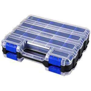 Small Parts Storage Case Tools Box Organizer Double Side 34 Compartments Hardware Organizers with Removable Plastic Dividers for Screws Nuts Nails Bolts Small Parts Storage Case Tools Box Organizer Double Side 34 Compartments Hardware Organizers with Removable Plastic Dividers for Screws Nuts Nails Bolts
