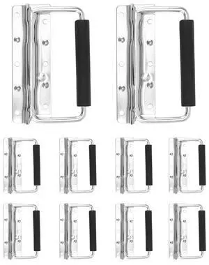 Heavy-Duty Spring Loaded Pull Handles with PVC Grip for Tool Boxes and Cases - 10-Pack Surface Mounted Design, 110lbs Load Bearing per Unit Heavy-Duty Spring Loaded Pull Handles with PVC Grip for Tool Boxes and Cases - 10-Pack Surface Mounted Design, 110lbs Load Bearing per Unit