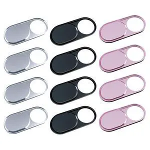 Webcam Cover, Camera Cover Slide, 0.027in Ultra-Thin Metal Camera Cover for Laptop, PC, MacBook, iMac, iPad, iPhone, Smartphone, Web Camera Protect Your Privacy (Black/Pink/Silver-12 Pack) Webcam Cover, Camera Cover Slide, 0.027in Ultra-Thin Metal Camera Cover for Laptop, PC, MacBook, iMac, iPad, iPhone, Smartphone, Web Camera Protect Your Privacy (Black/Pink/Silver-12 Pack)