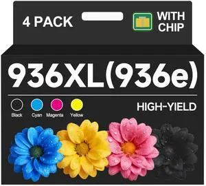936XL 936e 936 Ink Cartridges Combo Pack Replacement for HP 936e 936 XL HP936XL HP936 for HP OfficeJet Pro 9120 9122 9123 9130 9132 9133 9720 9730 9110b 9117b 9120b 9130b 9120r Printers (with CHIP) 936XL 936e 936 Ink Cartridges Combo Pack Replacement for HP 936e 936 XL HP936XL HP936 for HP OfficeJet Pro 9120 9122 9123 9130 9132 9133 9720 9730 9110b 9117b 9120b 9130b 9120r Printers (with CHIP)