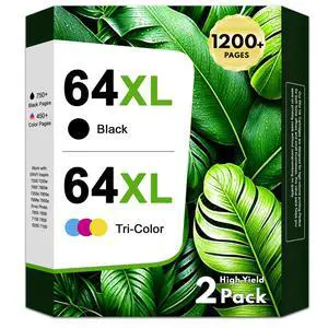 64 64XL Black and Color Ink Cartridge Combo Pack Replacement for HP 64 Ink | Works for HP Ink 64 64XL for Envy Photo 7855 7858 7155 7800 6255 7100 Inspire 7900e 7200e 7255e 7955e Printers 64 64XL Black and Color Ink Cartridge Combo Pack Replacement for HP 64 Ink | Works for HP Ink 64 64XL for Envy Photo 7855 7858 7155 7800 6255 7100 Inspire 7900e 7200e 7255e 7955e Printers