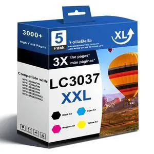 LC3037XXL Ink Cartridge Set (5-Pack) High Yield Replacement for Brother LC3037 LC3037XXL Ink Cartridge Work with MFC-J5945DW MFC-J5845DW MFC-J5845DWXL MFC-J6545DW MFC-J6545DWXL MFC-J6945DW Printer LC3037XXL Ink Cartridge Set (5-Pack) High Yield Replacement for Brother LC3037 LC3037XXL Ink Cartridge Work with MFC-J5945DW MFC-J5845DW MFC-J5845DWXL MFC-J6545DW MFC-J6545DWXL MFC-J6945DW Printer