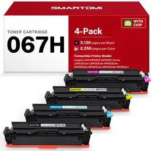 067H Toner Cartridges Set 4 Pack Replacements for Canon 067 High Capacity | Compatible for Canon Color imageClass MF650C LBP630C LBP632Cdw MF656Cdw MF654Cdw MF653Cdw MF652Cdw Printer 067H Toner Cartridges Set 4 Pack Replacements for Canon 067 High Capacity | Compatible for Canon Color imageClass MF650C LBP630C LBP632Cdw MF656Cdw MF654Cdw MF653Cdw MF652Cdw Printer