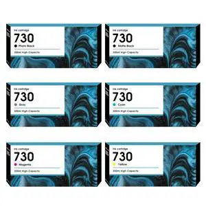 730 Ink Cartridges 300ML High Yield Compatible for HP Ink 730 hp 730xl Ink Work with DesignJet T1600 T1700 T2600 (6 Packs-P2V68A /P2V69A /P2V70A /P2V71A /P2V72A/ P2V73A-MBK/PBK/C/Y/M/G) 730 Ink Cartridges 300ML High Yield Compatible for HP Ink 730 hp 730xl Ink Work with DesignJet T1600 T1700 T2600 (6 Packs-P2V68A /P2V69A /P2V70A /P2V71A /P2V72A/ P2V73A-MBK/PBK/C/Y/M/G)