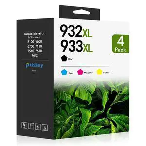 932XL 933XL Ink Cartridge Replacement for HP 932XL 933XL Ink Cartridges for Officejet 6100 6600 6700 7110 7610 7612 Printer (4 Pack,1Black/1Cyan/1Magenta/1Yellow) 932XL 933XL Ink Cartridge Replacement for HP 932XL 933XL Ink Cartridges for Officejet 6100 6600 6700 7110 7610 7612 Printer (4 Pack,1Black/1Cyan/1Magenta/1Yellow)