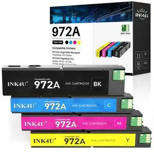 972A Ink Cartridges Compatible Replacement for HP 972A 972X Ink to Work for Color PageWide Pro MFP 477dw Ink Cartridges 477dn 577dw 452dw 452dn 577z 552dw P55250dw Printer (4 Pack, B/C/M/Y) 972A Ink Cartridges Compatible Replacement for HP 972A 972X Ink to Work for Color PageWide Pro MFP 477dw Ink Cartridges 477dn 577dw 452dw 452dn 577z 552dw P55250dw Printer (4 Pack, B/C/M/Y)