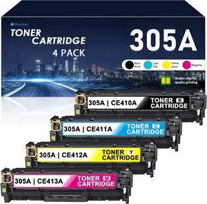 305A Toner Cartridge 4-Piece Combo Pack Black,Cyan,Magenta,Yellow | Compatible for HP 305A 305X for Color Laserjet Pro 400 Color M451dw M451dn M451nw MFP M475dw M475dn M375nw Printer High Yield 305A Toner Cartridge 4-Piece Combo Pack Black,Cyan,Magenta,Yellow | Compatible for HP 305A 305X for Color Laserjet Pro 400 Color M451dw M451dn M451nw MFP M475dw M475dn M375nw Printer High Yield