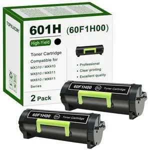 601H (60F1H00) High Yield Black Toner Cartridge 2-Pack Replacement for Lexmark MX310dn MX410de MX510de MX511de MX511dhe MX511dte MX610de MX611de MX611dfe MX611dhe MX611dte Printer 601H (60F1H00) High Yield Black Toner Cartridge 2-Pack Replacement for Lexmark MX310dn MX410de MX510de MX511de MX511dhe MX511dte MX610de MX611de MX611dfe MX611dhe MX611dte Printer