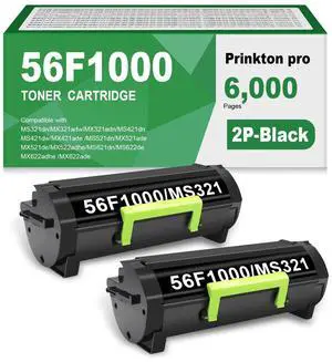 Remanufactured 56F1000 High Yield Black Toner Cartridge Compatible with Lexmark 56F1000 56F1H00 56F1X00 56F1U00 for MS321 MS421 MS521 MS621 MS622 MX321 MX421 MX521 MX522 MX622 Printers (6000 Pages) Remanufactured 56F1000 High Yield Black Toner Cartridge Compatible with Lexmark 56F1000 56F1H00 56F1X00 56F1U00 for MS321 MS421 MS521 MS621 MS622 MX321 MX421 MX521 MX522 MX622 Printers (6000 Pages)