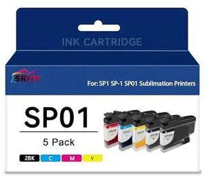 SP1 SP01 SP-1 Sublimation Ink Cartridge High Capacity Compatible with SP01BKS SP01CS SP01MS SP01YS for Brother SP-1 Sublimation Printer (5-Pack) SP1 SP01 SP-1 Sublimation Ink Cartridge High Capacity Compatible with SP01BKS SP01CS SP01MS SP01YS for Brother SP-1 Sublimation Printer (5-Pack)
