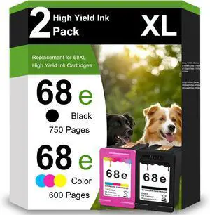 68e Black and Tri-Color Ink Cartridge Replacement for HP 68xl Ink cartridges for Replacement for Envy 6155e 6500e 6552e 6555e 6558e 6100e 6152e Printer 6520e 6530e 6165e 6110e 6120e(2-Packs) 68e Black and Tri-Color Ink Cartridge Replacement for HP 68xl Ink cartridges for Replacement for Envy 6155e 6500e 6552e 6555e 6558e 6100e 6152e Printer 6520e 6530e 6165e 6110e 6120e(2-Packs)