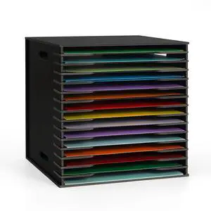 Scrapbook Paper Organizer for Sizes 12" x 12", 15 Slots | File Sorter Storage, Document Holder, Desktop Scrapbook Paper Organizer Rack Black Scrapbook Paper Organizer for Sizes 12" x 12", 15 Slots | File Sorter Storage, Document Holder, Desktop Scrapbook Paper Organizer Rack Black