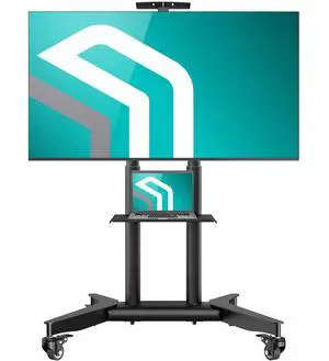 Mobile TV Stand on Wheels for 32-75 Inch Screen, max Load 132 lbs, Height Adjustable TV Portable Stand, max VESA 600x400, Movable TV Cart Rolling TV Stand with Shelf, Lockable Wheels Black Mobile TV Stand on Wheels for 32-75 Inch Screen, max Load 132 lbs, Height Adjustable TV Portable Stand, max VESA 600x400, Movable TV Cart Rolling TV Stand with Shelf, Lockable Wheels Black