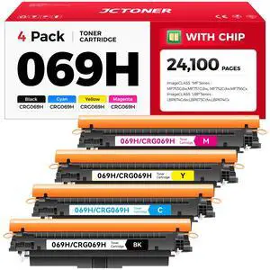 069H 069 Toner Cartridge Set 4-Pack MF753Cdw High Capacity Replacement for Canon 069H 069 Toner Compatible with Canon Color imageCLASS MF753Cdw MF751Cdw LBP674Cdw Printer Ink Black Cyan Magenta Yellow 069H 069 Toner Cartridge Set 4-Pack MF753Cdw High Capacity Replacement for Canon 069H 069 Toner Compatible with Canon Color imageCLASS MF753Cdw MF751Cdw LBP674Cdw Printer Ink Black Cyan Magenta Yellow