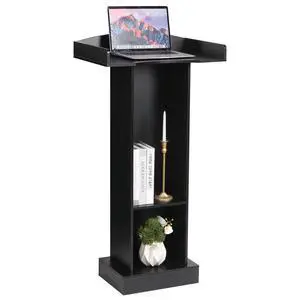 Podium Stand for Lectern Presentation Church Classroom, Black Pulpit with Wooden Heavy Base, Podium for Lecture, Wedding Speech | portable Podium Stand for Lectern Presentation Church Classroom, Black Pulpit with Wooden Heavy Base, Podium for Lecture, Wedding Speech | portable