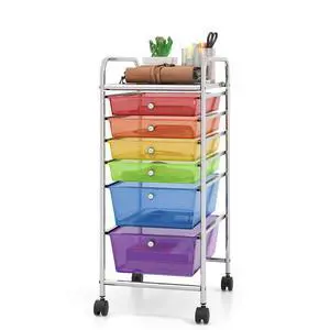 Julimoon Rolling Storage Cart with 6 Drawers,Mobile Storage Drawers Organizer, Multipurpose Plastic Utility Cart with Wheels for Home Office School Garage (Rainbow & Clear) Julimoon Rolling Storage Cart with 6 Drawers,Mobile Storage Drawers Organizer, Multipurpose Plastic Utility Cart with Wheels for Home Office School Garage (Rainbow & Clear)