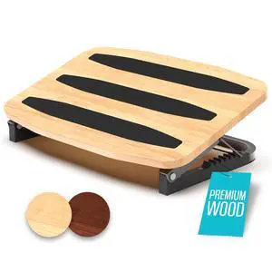 Adjustable Under Desk Foot Stool - Ergonomic Foot Rest with 7 Angles - Natural Adjustable Under Desk Foot Stool - Ergonomic Foot Rest with 7 Angles - Natural