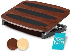 Adjustable Under Desk Foot Stool - Ergonomic Foot Rest with 7 Angles - Walnut Adjustable Under Desk Foot Stool - Ergonomic Foot Rest with 7 Angles - Walnut