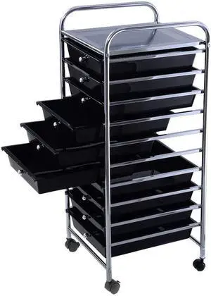 Nightcore Rolling Storage Cart w/ 10 Drawers, Multipurpose Craft Storage Cart w/Lockable Casters, Rolling Cart Organizer for Tools, Scrapbook & Paper, Utility Cart for Home, Office & School Nightcore Rolling Storage Cart w/ 10 Drawers, Multipurpose Craft Storage Cart w/Lockable Casters, Rolling Cart Organizer for Tools, Scrapbook & Paper, Utility Cart for Home, Office & School
