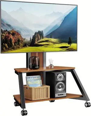 BESHI Heavy Duty Mobile TV Stand with Wheels for 32-85 Inch TVs | Rolling TV Cart with Wooden Shelves,Portable Floor TV Stand Height Adjustable Holds up to 220lbs,Max VESA 600 x400mm BESHI Heavy Duty Mobile TV Stand with Wheels for 32-85 Inch TVs | Rolling TV Cart with Wooden Shelves,Portable Floor TV Stand Height Adjustable Holds up to 220lbs,Max VESA 600 x400mm