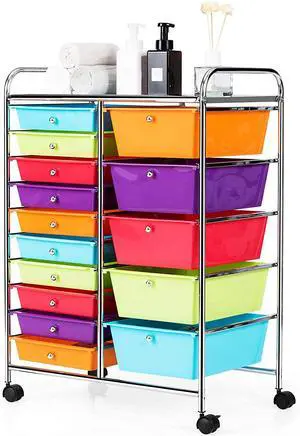 Topment Plastic Boxes 15 Drawer Rolling Organizer Cart Utility Storage Tools Scrapbook Paper Multi-Use (Multicolor) Topment Plastic Boxes 15 Drawer Rolling Organizer Cart Utility Storage Tools Scrapbook Paper Multi-Use (Multicolor)