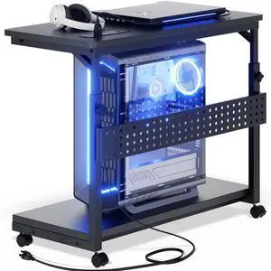 Computer Tower Stand with Outlets, PC Stand for Floor Computer Tower Stand with Outlets, PC Stand for Floor