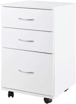 15 x 16.25 x 25.75" Wooden Office File Cabinet 3 Drawer Chest with Rolling Casters, White 15 x 16.25 x 25.75" Wooden Office File Cabinet 3 Drawer Chest with Rolling Casters, White