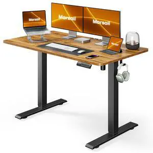 Electric Standing Desk with Sedentary Reminder, 48 * 24 Inch Standing Desk Adjustable Height, Stand up Desk for Home Office Furniture Computer Desk Memory Preset with Headphone Hook Electric Standing Desk with Sedentary Reminder, 48 * 24 Inch Standing Desk Adjustable Height, Stand up Desk for Home Office Furniture Computer Desk Memory Preset with Headphone Hook