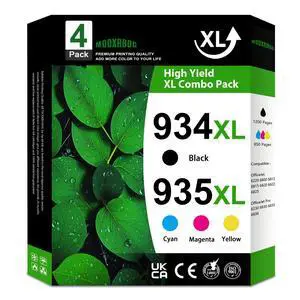 934XL 935 XL Ink Cartridges Combo Pack (4-Pack, 1Black/1Cyan/1Magenta/1Yellow) Replacement for HP 934 and 935 Ink cartridges Officejet Pro 6830 6230 6835 6812 6815 6820 6220 6800 Printer 934XL 935 XL Ink Cartridges Combo Pack (4-Pack, 1Black/1Cyan/1Magenta/1Yellow) Replacement for HP 934 and 935 Ink cartridges Officejet Pro 6830 6230 6835 6812 6815 6820 6220 6800 Printer
