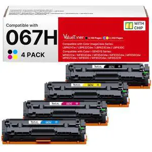 067H Toner Cartridge 4 Pack Replacement for Canon 067h Toner Cartridge Set | Compatible for Canon 067, Color ImageCLASS LBP632Cdw MF653Cdw LBP633Cdw MF652Cdw LBP630C Series Printer Printer (BCMY) 067H Toner Cartridge 4 Pack Replacement for Canon 067h Toner Cartridge Set | Compatible for Canon 067, Color ImageCLASS LBP632Cdw MF653Cdw LBP633Cdw MF652Cdw LBP630C Series Printer Printer (BCMY)