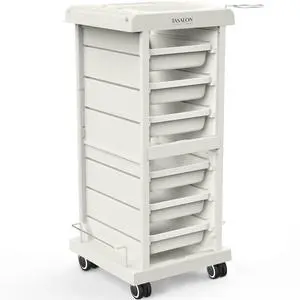 Salon Trolley Cart for Salon Station - Space Saving Salon Rolling Cart for Extra Storage - Hair Salon Beauty Cart - 6-Tray Salon Cart - Multipurpose Tool Cart - Tattoo Tray-White Salon Trolley Cart for Salon Station - Space Saving Salon Rolling Cart for Extra Storage - Hair Salon Beauty Cart - 6-Tray Salon Cart - Multipurpose Tool Cart - Tattoo Tray-White