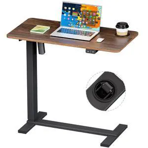 Small Electric Standing Desk Bedside Table with Hidden Wheels 31.5 x 15.8 Inch Adjustable Computer Laptop Office Desk, Walnut Small Electric Standing Desk Bedside Table with Hidden Wheels 31.5 x 15.8 Inch Adjustable Computer Laptop Office Desk, Walnut