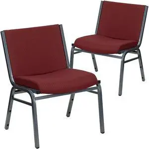 2 Pack HERCULES Series Big & Tall 1000 lb. Rated Burgundy Fabric Stack Chair 2 Pack HERCULES Series Big & Tall 1000 lb. Rated Burgundy Fabric Stack Chair