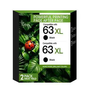 63XL 63 Black Ink Cartridge Officejet 3830 4520 for HP63XL for HP Printer | Compatible for HP63 XL for HP Envy 4520 4512 Officejet 3830 4650 5258 5255 4655 5200 Deskjet 2130 3630 2-Pack 63XL 63 Black Ink Cartridge Officejet 3830 4520 for HP63XL for HP Printer | Compatible for HP63 XL for HP Envy 4520 4512 Officejet 3830 4650 5258 5255 4655 5200 Deskjet 2130 3630 2-Pack