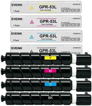 High Yield GPR-53 Toner Cartridge Replacement for Canon imageRUNNER Advance C3325i C3330i C3525i C3530i DX C3725i C3730i C3826i C3830i C3835i Printers,Black Cyan Magenta Yellow with New Chip High Yield GPR-53 Toner Cartridge Replacement for Canon imageRUNNER Advance C3325i C3330i C3525i C3530i DX C3725i C3730i C3826i C3830i C3835i Printers,Black Cyan Magenta Yellow with New Chip