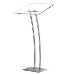 Acrylic Podium Lectern with Iron Stable Bottom, Pulpits for Churches with 10MM Thickened Acrylic Countertop, Multi Function Pulpit for Modern Classroom Music Concert Wedding Conference Event Acrylic Podium Lectern with Iron Stable Bottom, Pulpits for Churches with 10MM Thickened Acrylic Countertop, Multi Function Pulpit for Modern Classroom Music Concert Wedding Conference Event