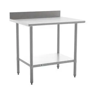 Reese Commercial Stainless Steel Prep/Work Table for Back Kitchen, 430 Stainless Steel, 18 Gauge, Adjustable Shelf, 4" Backsplash, 30" x 36" Reese Commercial Stainless Steel Prep/Work Table for Back Kitchen, 430 Stainless Steel, 18 Gauge, Adjustable Shelf, 4" Backsplash, 30" x 36"