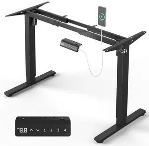 330 lbs Capacity Dual Motor Electric Height Adjustable Standing Desk Frame | Sit Stand up Desk Legs Base Workstation for 41.4 to 70.8 Desktop, Anti-Collision Function, 2 Hooks, Black Frame Only 330 lbs Capacity Dual Motor Electric Height Adjustable Standing Desk Frame | Sit Stand up Desk Legs Base Workstation for 41.4 to 70.8 Desktop, Anti-Collision Function, 2 Hooks, Black Frame Only