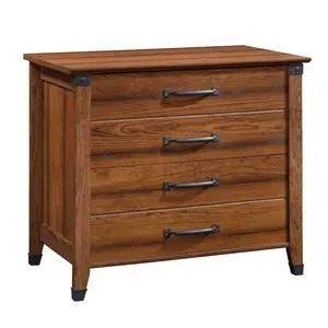 Carson Forge 2 Drawer Lateral File Cabinet, Rustic Vintage Style Filing Drawers, in Washington Cherry Carson Forge 2 Drawer Lateral File Cabinet, Rustic Vintage Style Filing Drawers, in Washington Cherry