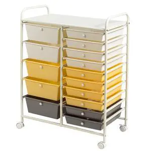 15 Drawers Rolling Storage Cart, Multipurpose Mobile Rolling Drawers Craft Organization w/Drawers & Wheels, Utility Storage Organizer Carts for Scrapbook Paper Supply Kids School Office Home 15 Drawers Rolling Storage Cart, Multipurpose Mobile Rolling Drawers Craft Organization w/Drawers & Wheels, Utility Storage Organizer Carts for Scrapbook Paper Supply Kids School Office Home