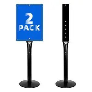 Heavy Duty Sign Base Cast Iron Sign Post with 12" Diameter Bottom Round Base, 48" Movable Sign Stand for Hanging Signs, 2PACK Heavy Duty Sign Base Cast Iron Sign Post with 12" Diameter Bottom Round Base, 48" Movable Sign Stand for Hanging Signs, 2PACK
