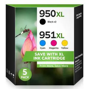 950XL 951XL Ink Cartridges OfficeJet Pro 8600 8610 8620 8630 Compatible for HP 950XL 951XL Ink Cartridges Combo Pack Compatible for OfficeJet Pro 8600 8610 Printer (2-Black 1-Cyan 1-Magenta 1-Yellow) 950XL 951XL Ink Cartridges OfficeJet Pro 8600 8610 8620 8630 Compatible for HP 950XL 951XL Ink Cartridges Combo Pack Compatible for OfficeJet Pro 8600 8610 Printer (2-Black 1-Cyan 1-Magenta 1-Yellow)