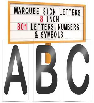 Marquee Letters, Sign Letters, Outdoor, 8 Character on 9 Panel, 301PC | Letter Sign Plastic, Plexiglass Changeable, for Board, Readerboard, Billboard, Church, w/Numbers, Arial Rounded MT Marquee Letters, Sign Letters, Outdoor, 8 Character on 9 Panel, 301PC | Letter Sign Plastic, Plexiglass Changeable, for Board, Readerboard, Billboard, Church, w/Numbers, Arial Rounded MT