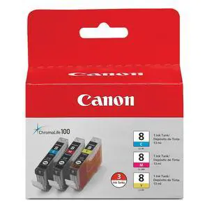 CLI-8 Genuine Three Color Ink Tank, Compatible with iP4300, iP3500, iP3300, MP970, MP960, MP950, MP800R, MP830, MP810, MP800, MP500, MX850, MX700, MP610, MP600, MP530, MP520, and MP510 Printers CLI-8 Genuine Three Color Ink Tank, Compatible with iP4300, iP3500, iP3300, MP970, MP960, MP950, MP800R, MP830, MP810, MP800, MP500, MX850, MX700, MP610, MP600, MP530, MP520, and MP510 Printers