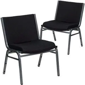 2 Pack HERCULES Series Big & Tall 1000 lb. Rated Black Fabric Stack Chair 2 Pack HERCULES Series Big & Tall 1000 lb. Rated Black Fabric Stack Chair