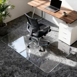 Glass Chair Mat for Carpet, 32"x54" Tempered Glass Office Chair Mat | 1/5" Thick,Heavy Duty Chair Mat with Rounded and Polished Edges,Smooth Glide for Carpet & Hardwood Floor Protection,Ship Flat Glass Chair Mat for Carpet, 32"x54" Tempered Glass Office Chair Mat | 1/5" Thick,Heavy Duty Chair Mat with Rounded and Polished Edges,Smooth Glide for Carpet & Hardwood Floor Protection,Ship Flat